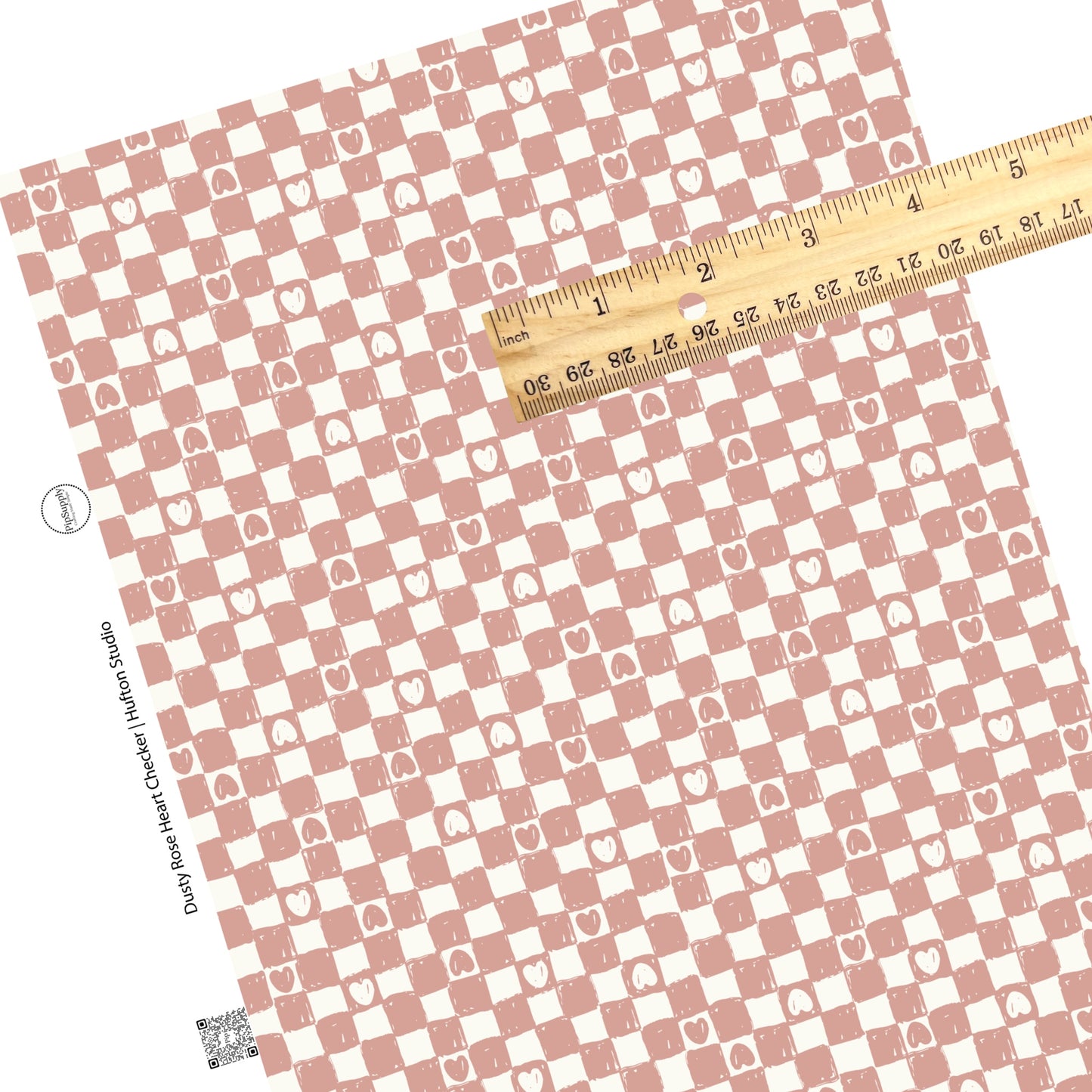 These checkered pattern themed faux leather sheets contain the following design elements: dusty rose and cream checkered pattern with tiny hearts. Our CPSIA compliant faux leather sheets or rolls can be used for all types of crafting projects.