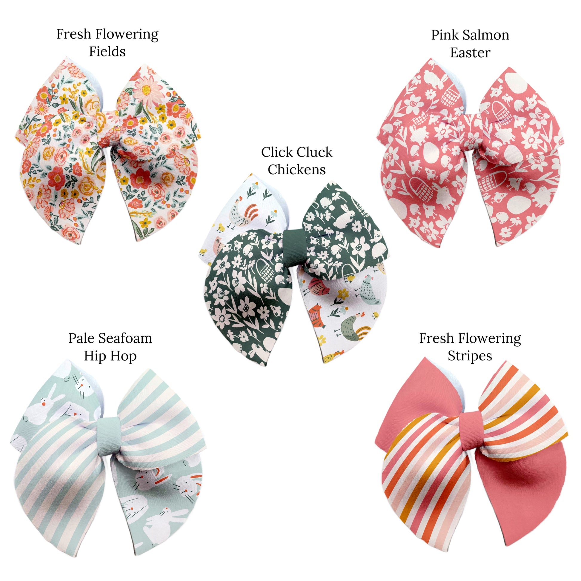 easter chicken and flower hand cut patterns on neoprene for diy hair bows