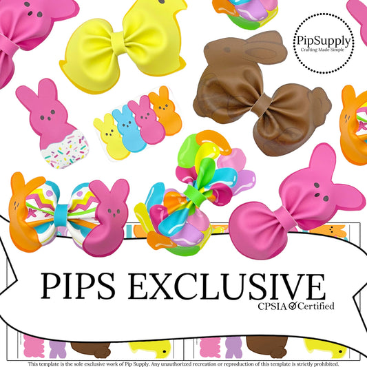 marshmallow bunnies and Easter sweet treats faux leather cutouts for bows
