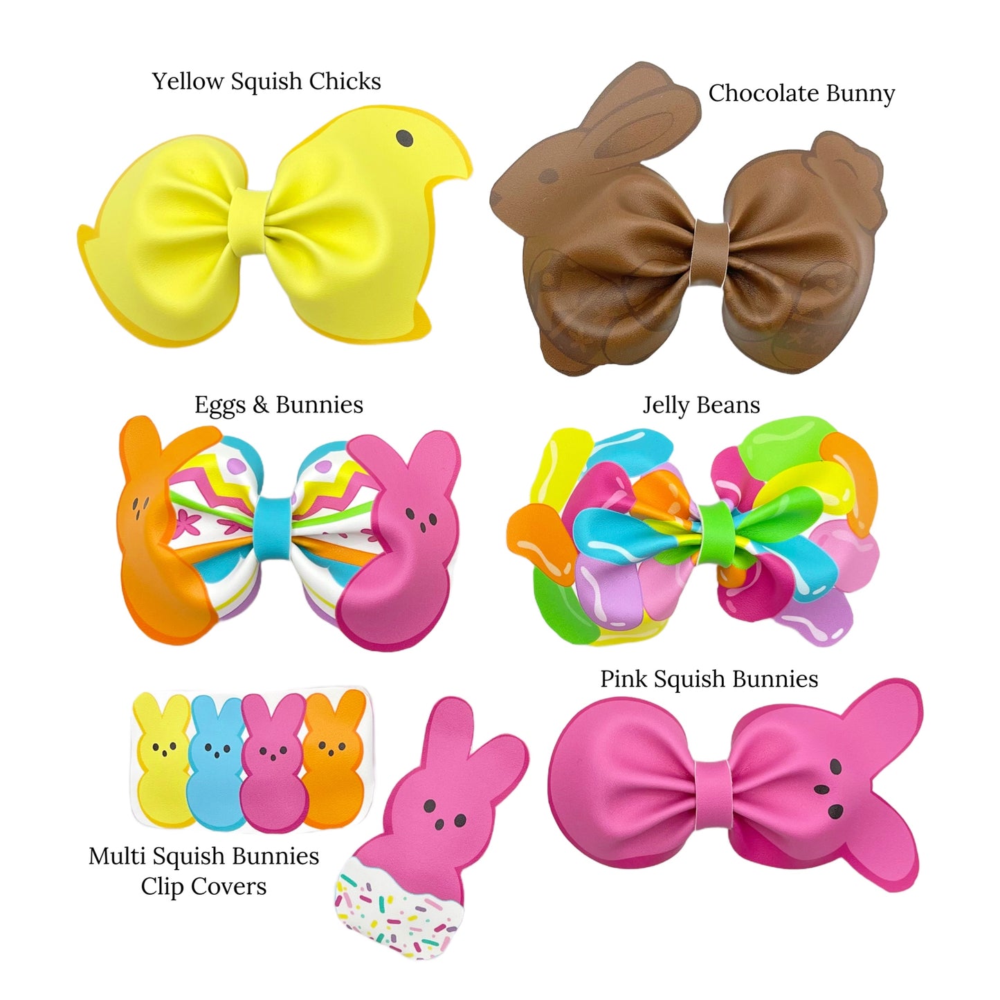 Easter sweets patterns for diy faux leather hair bows