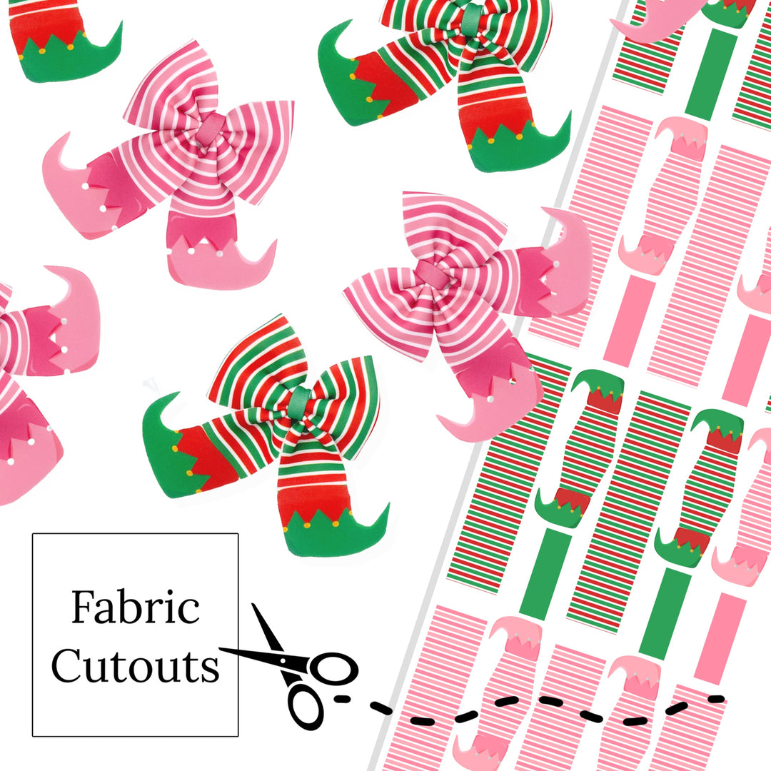 Elf Stockings Layered Neoprene DIY Hair Bows