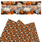 These holiday sewn pattern themed faux leather sheets contain the following design elements: orange and cream pumpkins on cream. Our CPSIA compliant faux leather sheets or rolls can be used for all types of crafting projects.