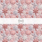 These holiday sewn pattern themed fabric by the yard features pink, purple, and white snowflakes on light pink. This fun Christmas fabric can be used for all your sewing and crafting needs!