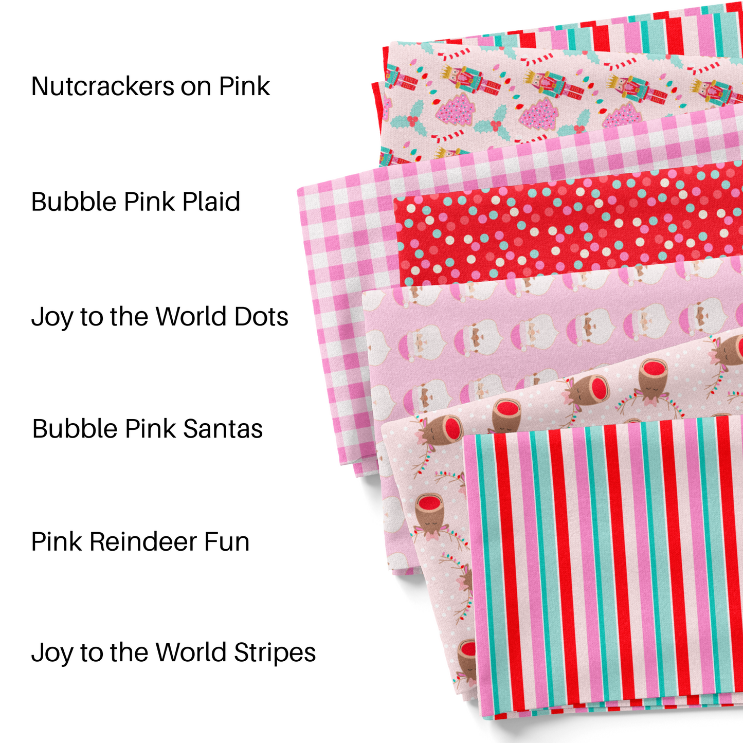 Bubble Pink Santas Fabric By The Yard