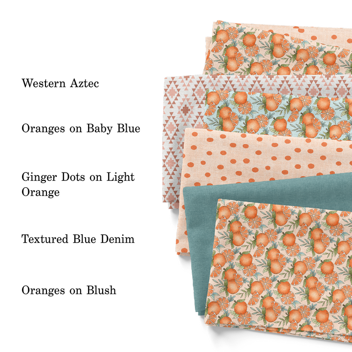 Oranges On Blush Fabric By The Yard