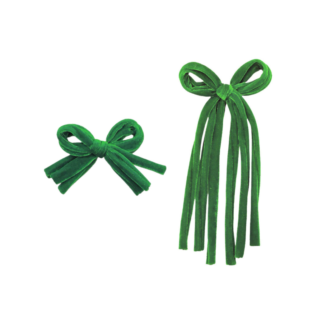 Evergreen Holiday Ribbon Waltz Hair Bow w/Clip
