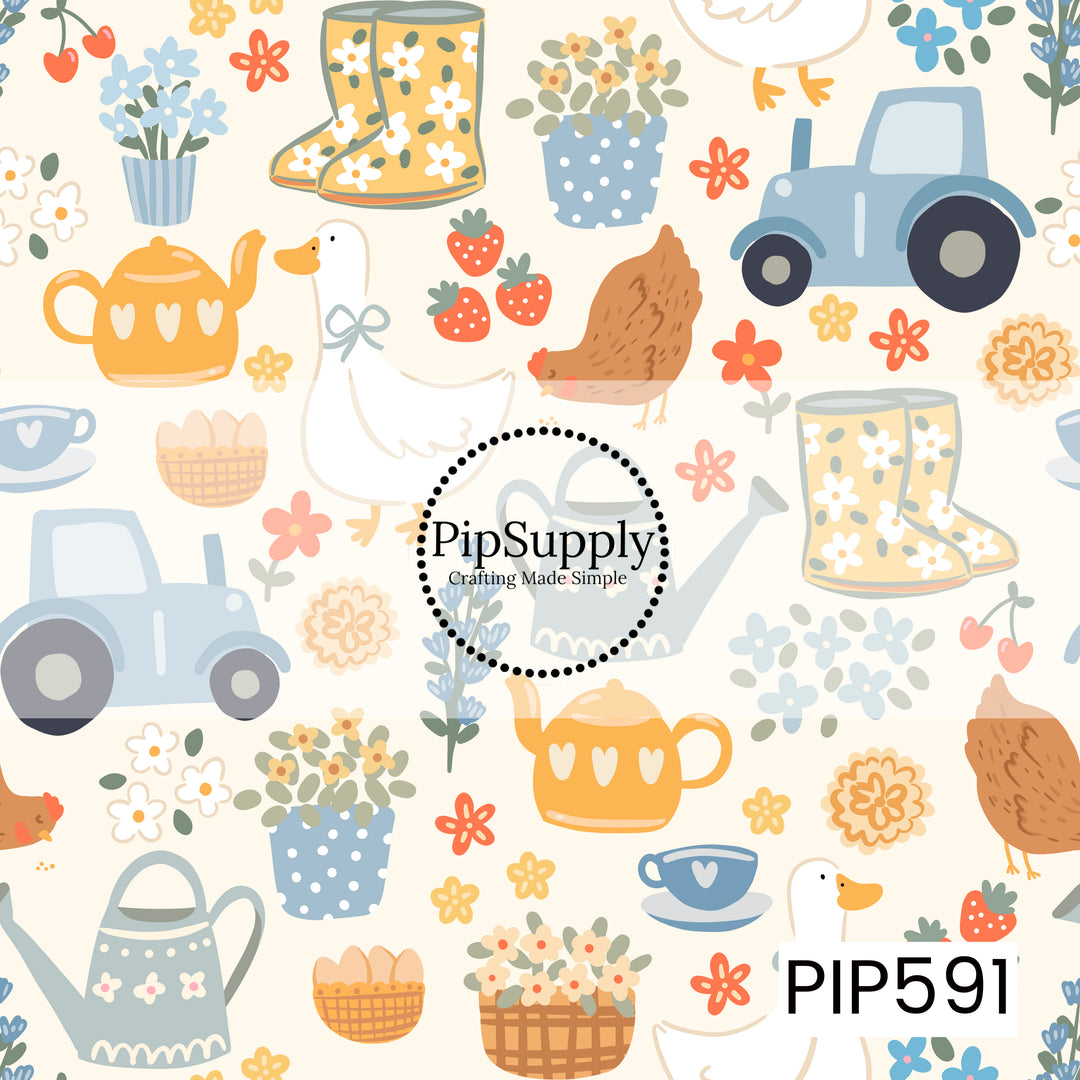 PIP591 - Busy Little Farm Muted Cream