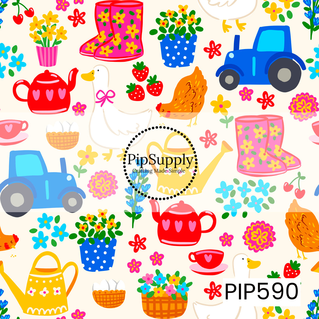 PIP590 - Busy Little Farm Bright White