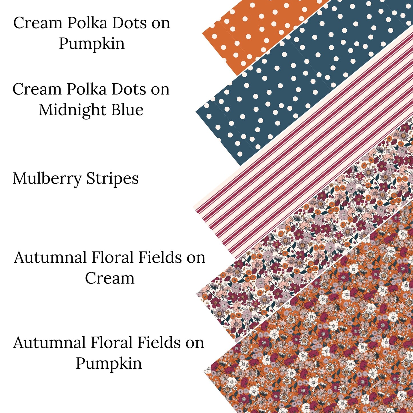 Autumnal Floral Fields on Pumpkin Faux Leather Sheets