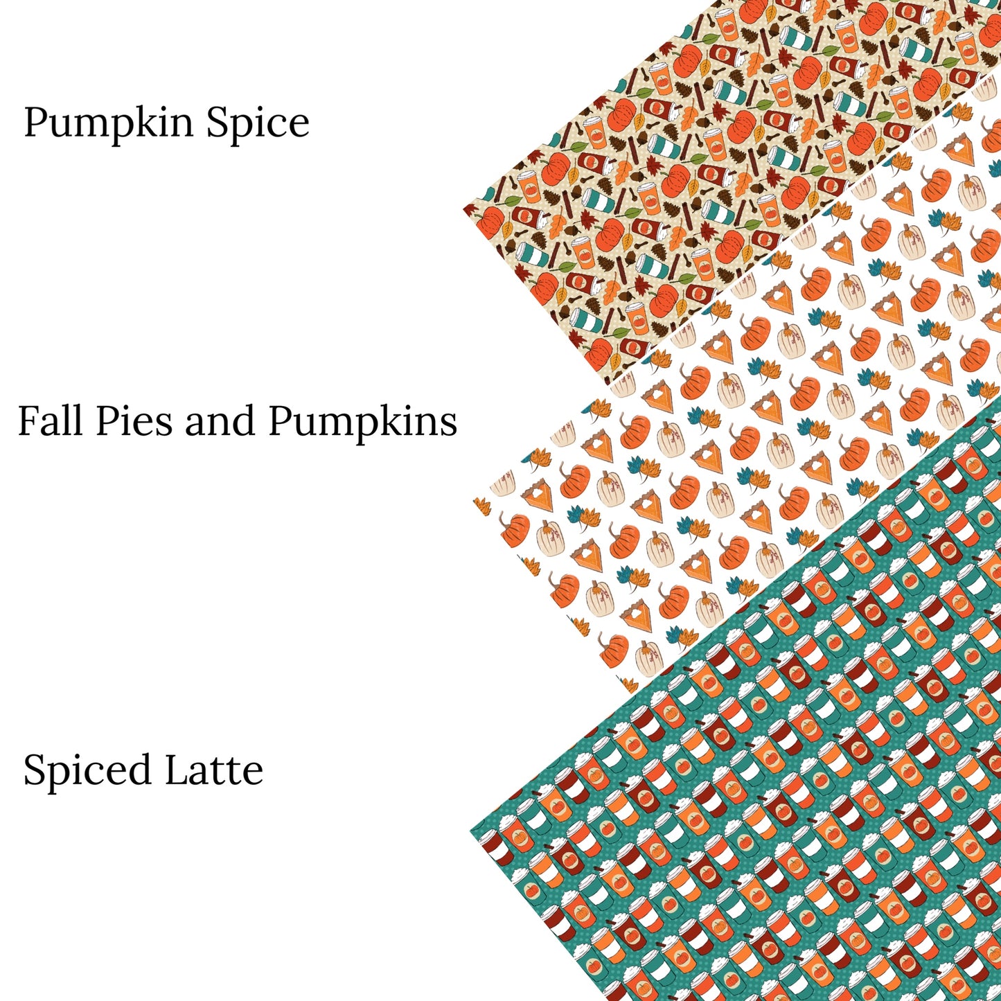 Fall Pies And Pumpkin Faux Leather Sheets