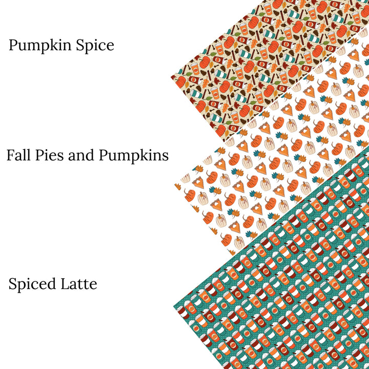 Fall Pies And Pumpkin Faux Leather Sheets