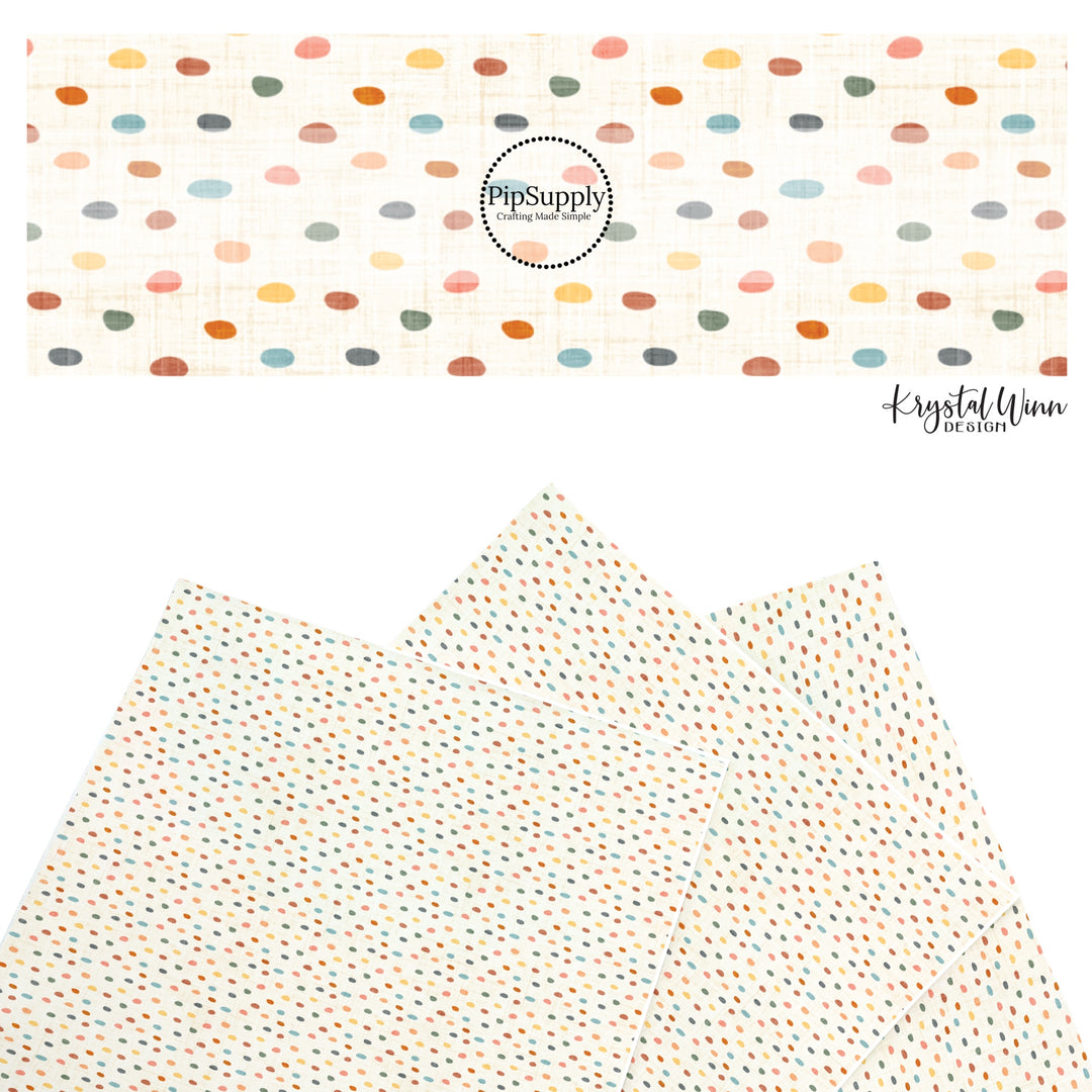 Fall Polka Dots Faux Leather Sheets