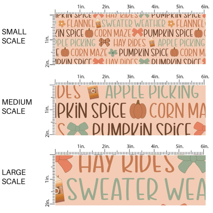 Fall Spice Words Fabric By The Yard