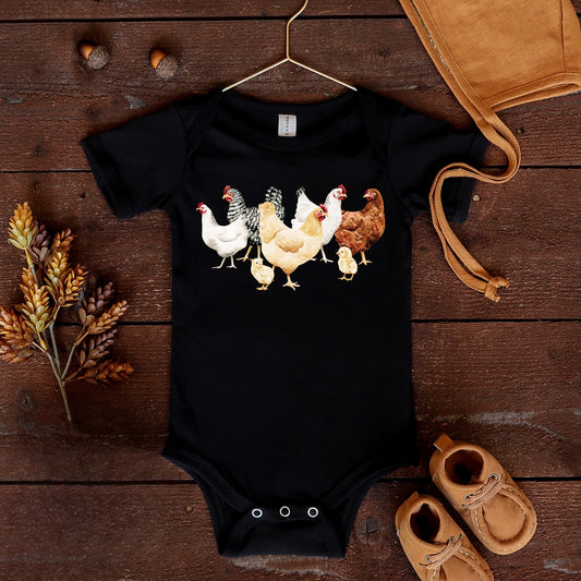 Hand Painted Chickens Hens by Cate and Rainn - DTF SUBLIMATION TRANSFER