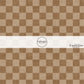 Brown checker print faux linen fabric by the yard.