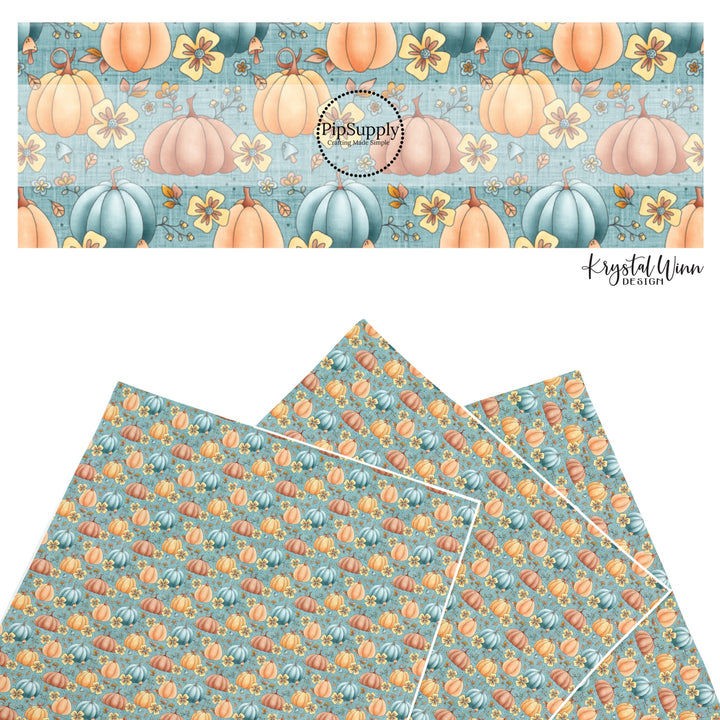 Faux Linen Pumpkin Patch Faux Leather Sheets