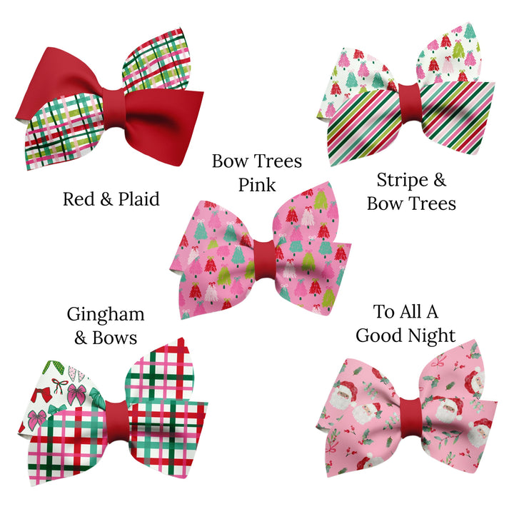 Festive Holiday Pinwheel Faux Leather DIY Hair Bows