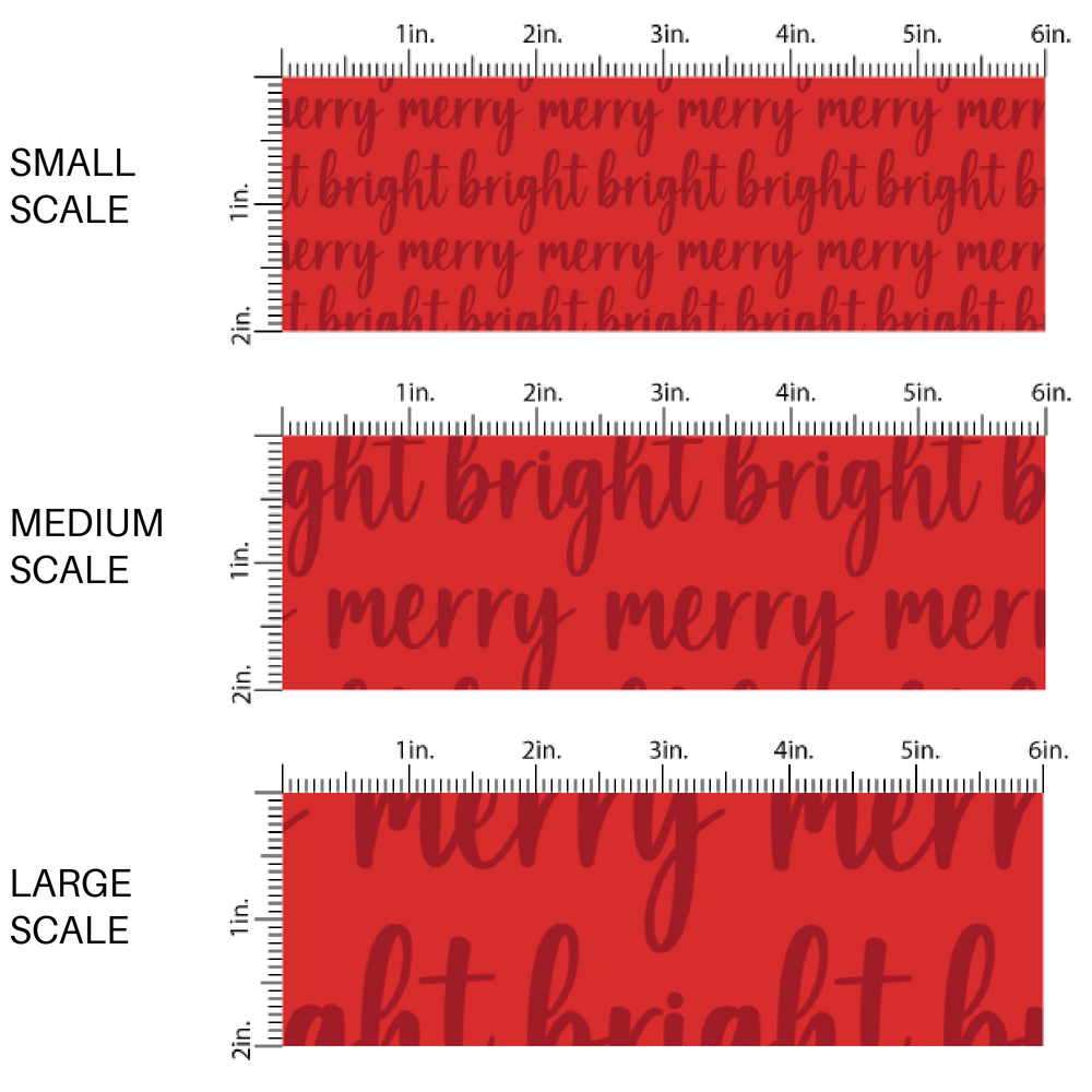 Red fabric by the yard scaled image guide with popular holiday phrases and sayings. 