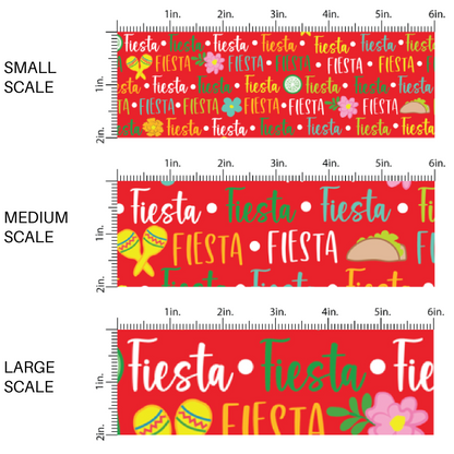 Fiesta, Taco, and Floral Patterned Red Fabric by the Yard scaled image guide.