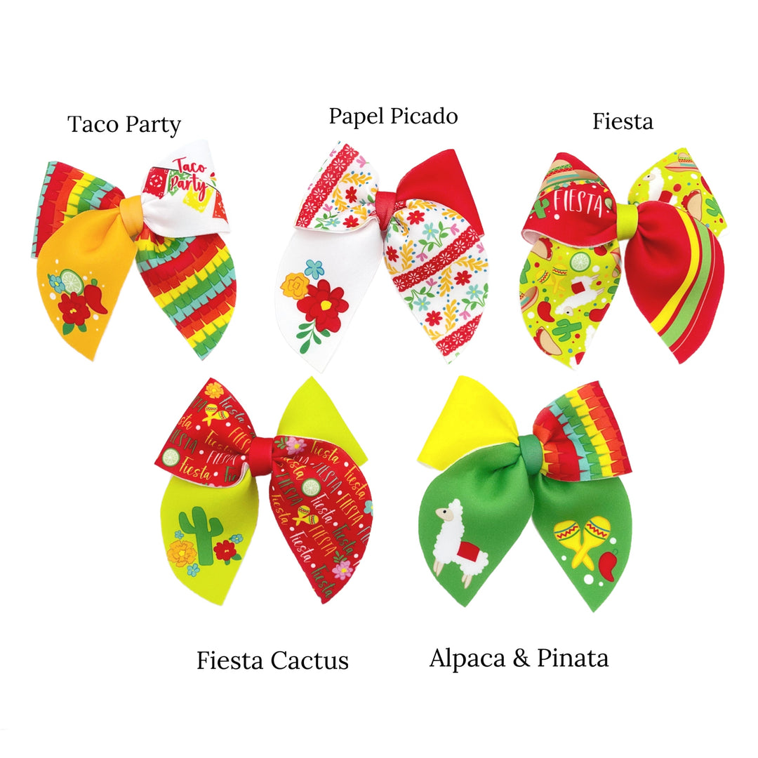 Fiesta party themed diy neoprene hand cut hair bows