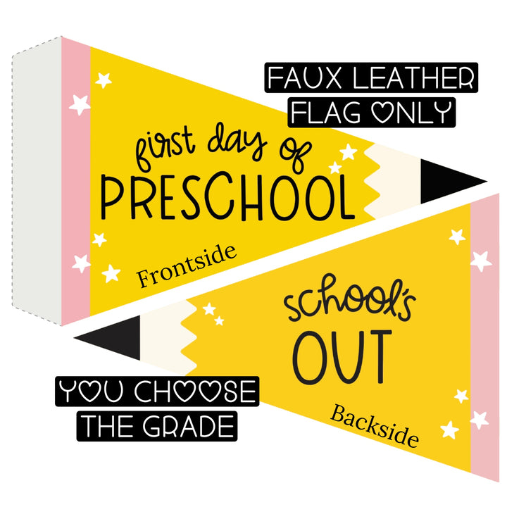 photo prop flag pennant designed to look like a school pencil