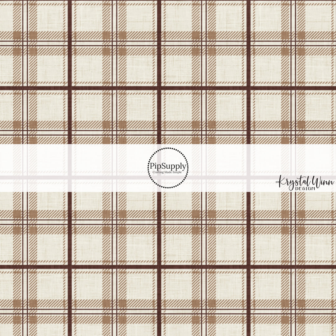 Flannel Cream Brown Fabric By The Yard