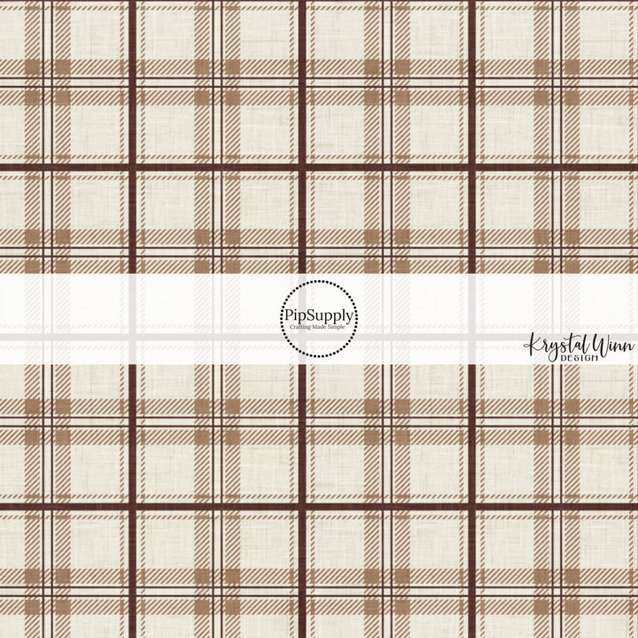 Flannel Cream Brown Fabric By The Yard