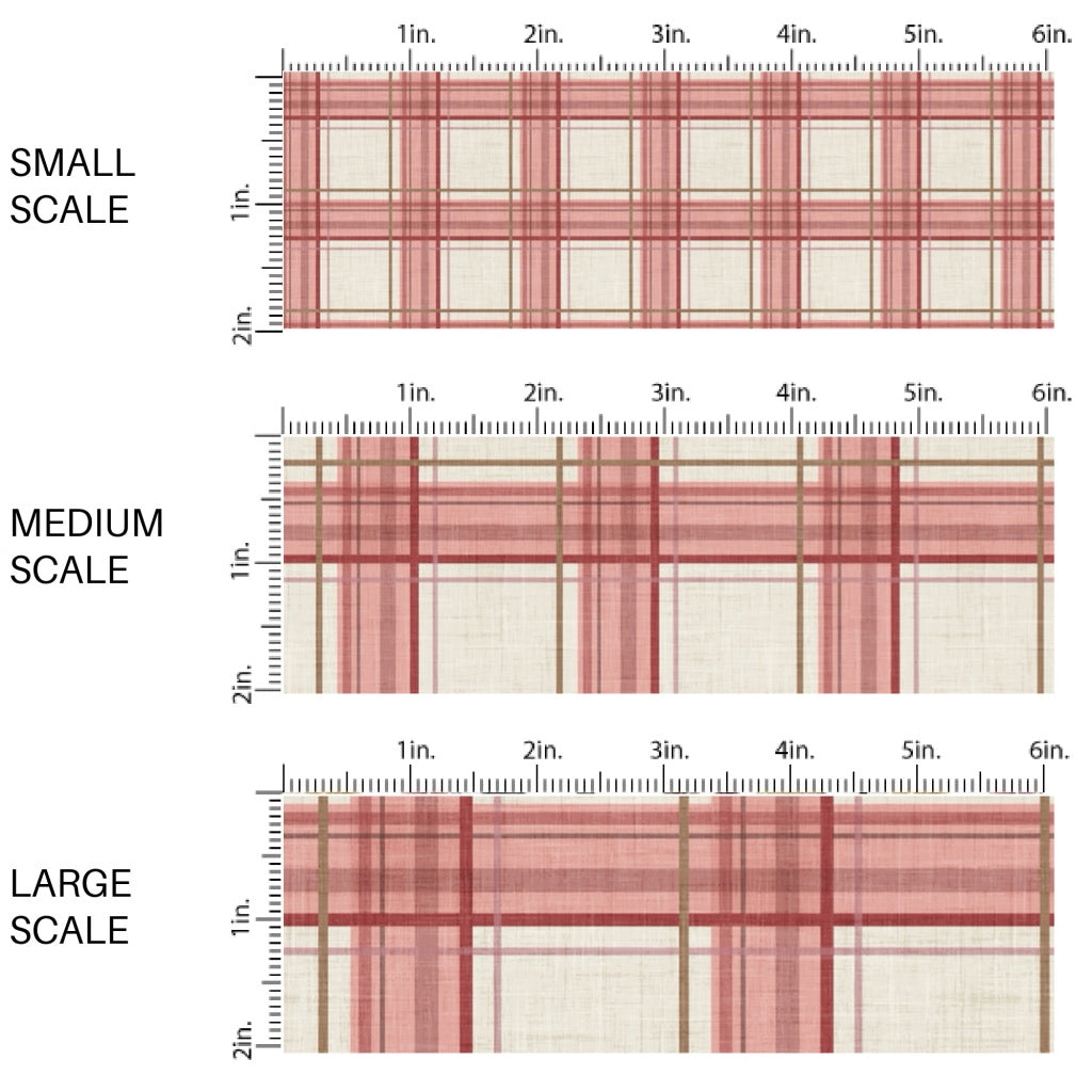 Flannel Cream Cranberry Fabric By The Yard