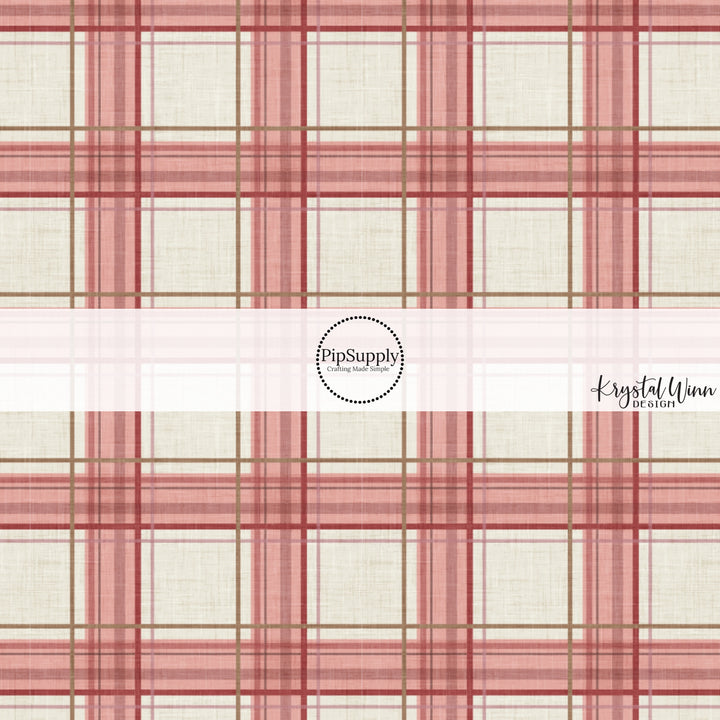 Flannel Cream Cranberry Fabric By The Yard