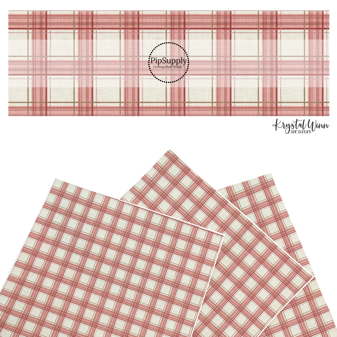 Flannel Cream Cranberry Faux Leather Sheets