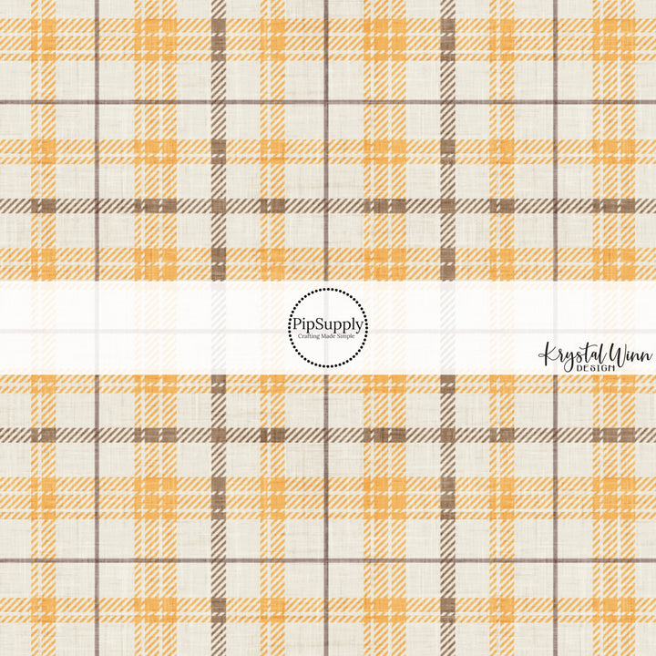 Flannel Cream Golden Brown Fabric By The Yard