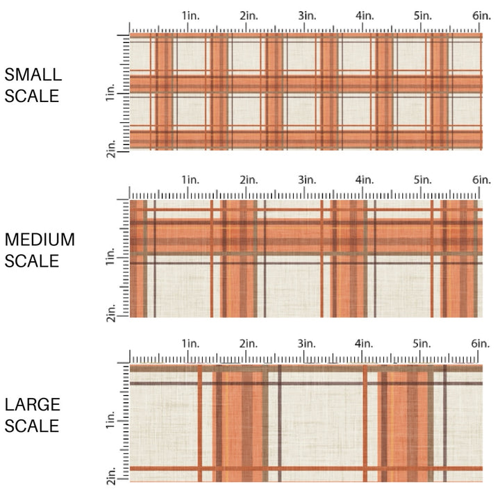 Flannel Cream Orange Fabric By The Yard