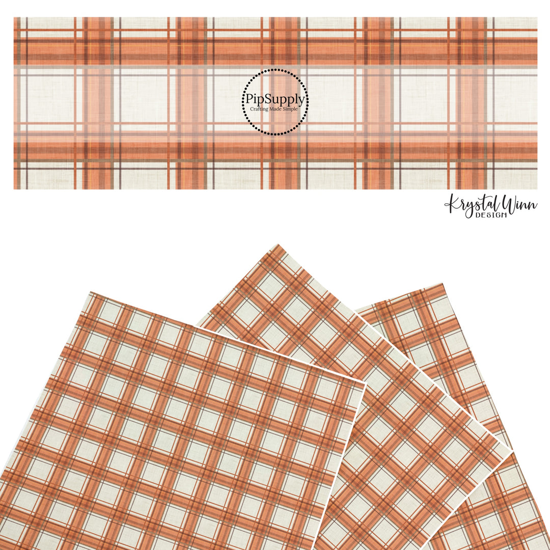 Flannel Cream Orange Faux Leather Sheets