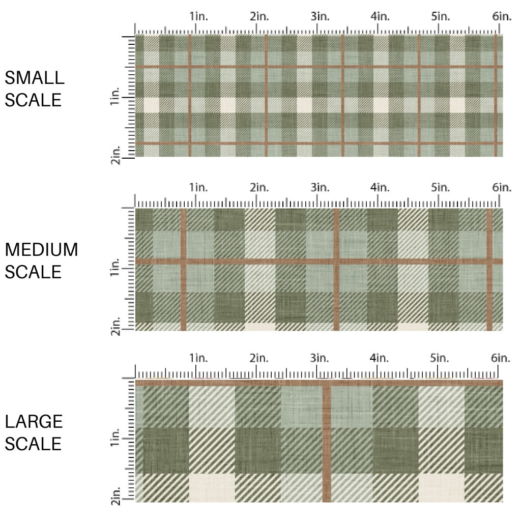 Flannel Olive Tan Fabric By The Yard