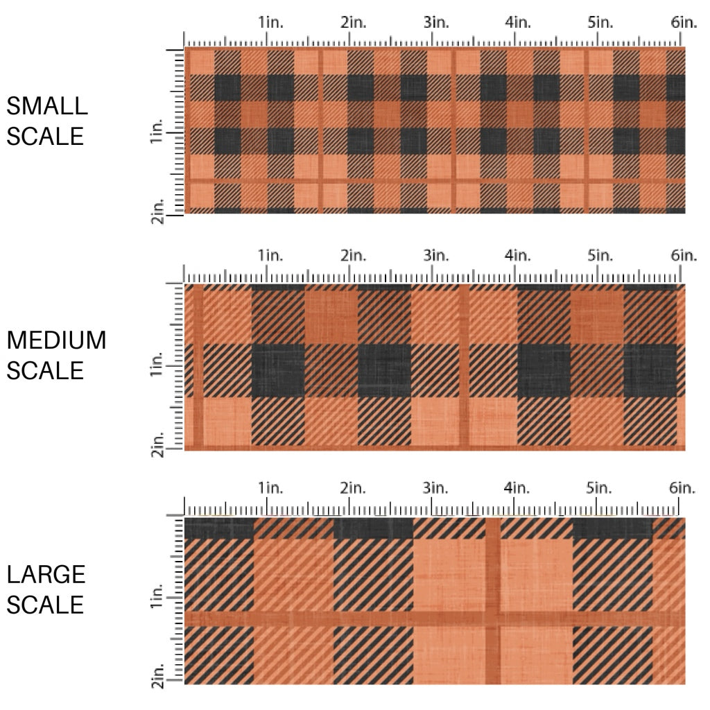 Flannel Orange Charcoal Fabric By The Yard