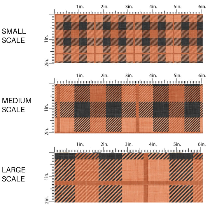 Flannel Orange Charcoal Fabric By The Yard