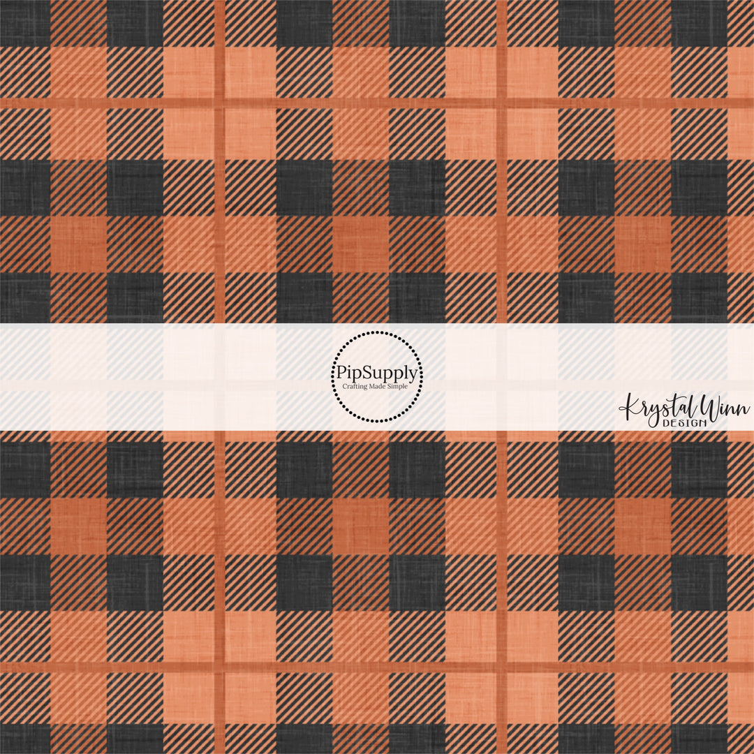 Flannel Orange Charcoal Fabric By The Yard