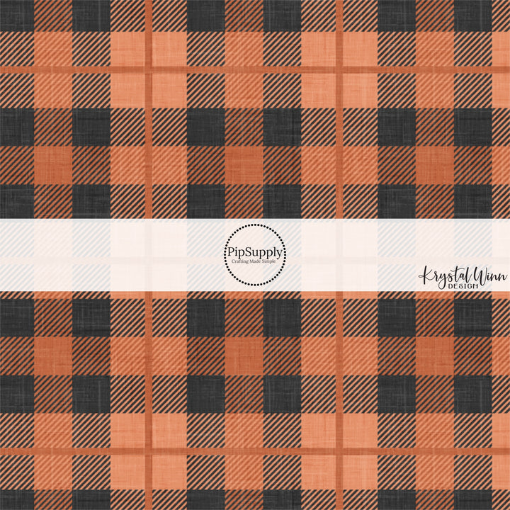 Flannel Orange Charcoal Fabric By The Yard