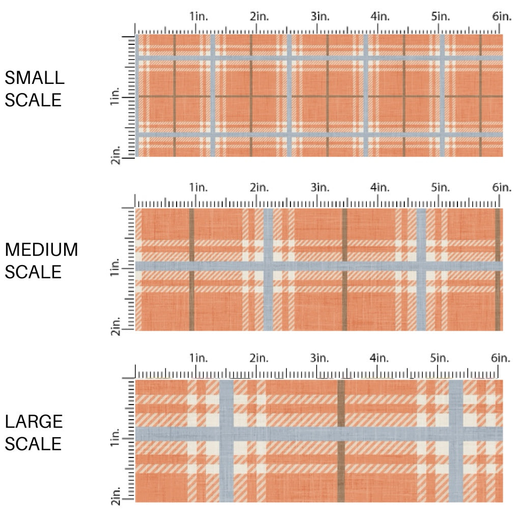 Flannel Peach Baby Blue Fabric By The Yard