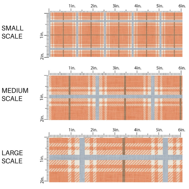 Flannel Peach Baby Blue Fabric By The Yard