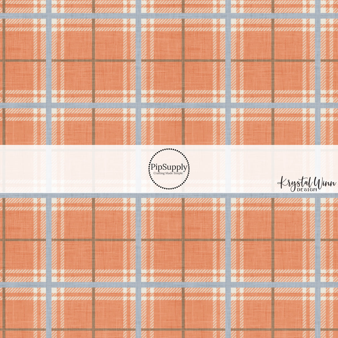 Flannel Peach Baby Blue Fabric By The Yard