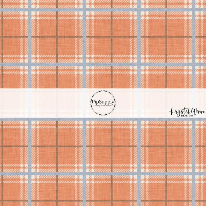 Flannel Peach Baby Blue Fabric By The Yard