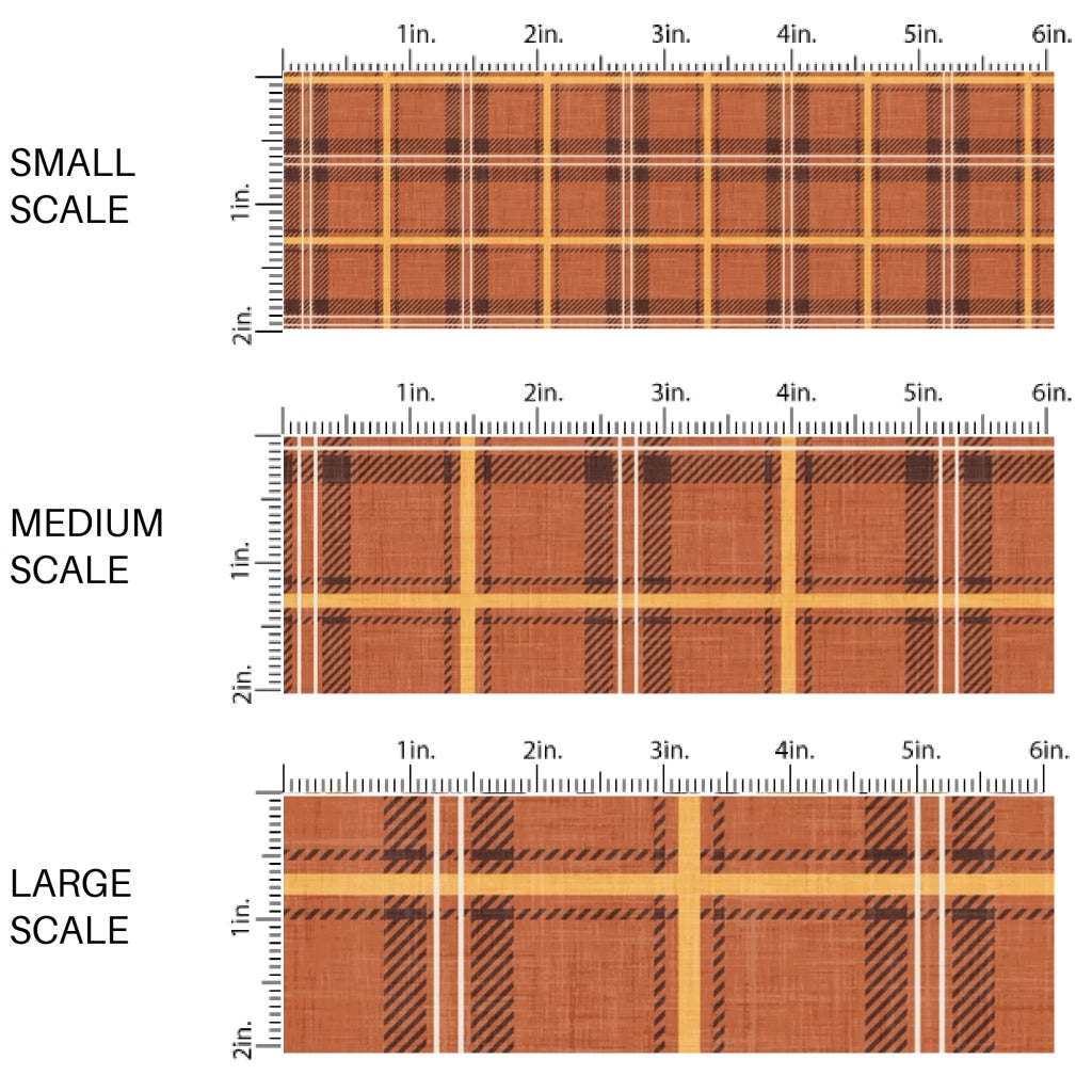 Flannel Rust Mustard Fabric By The Yard