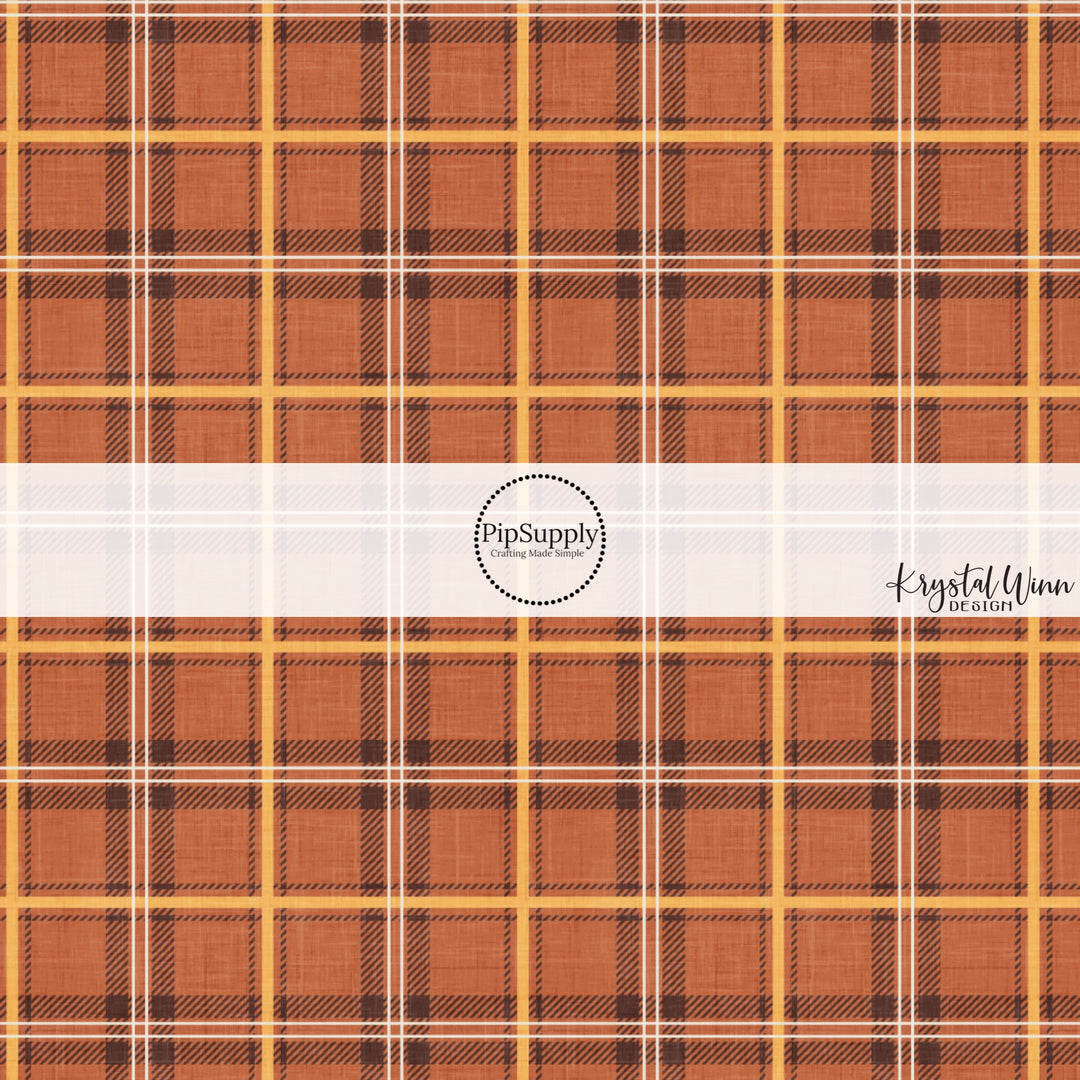 Flannel Rust Mustard Fabric By The Yard