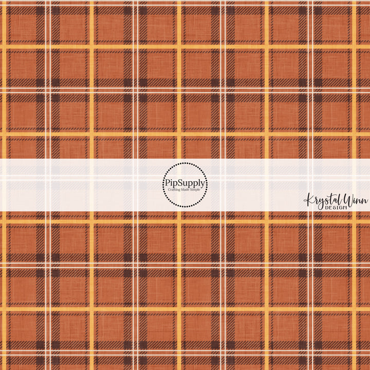 Flannel Rust Mustard Fabric By The Yard