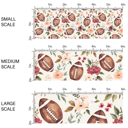 Floral Footballs Cream Fabric By The Yard
