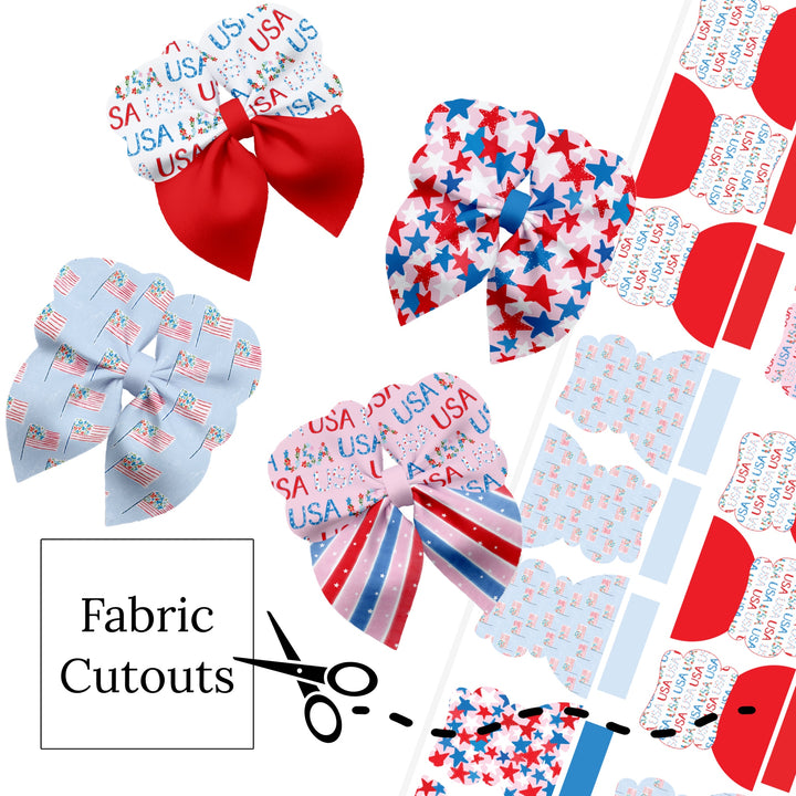 Floral USA Shapes Bubble Neoprene DIY Hair Bows
