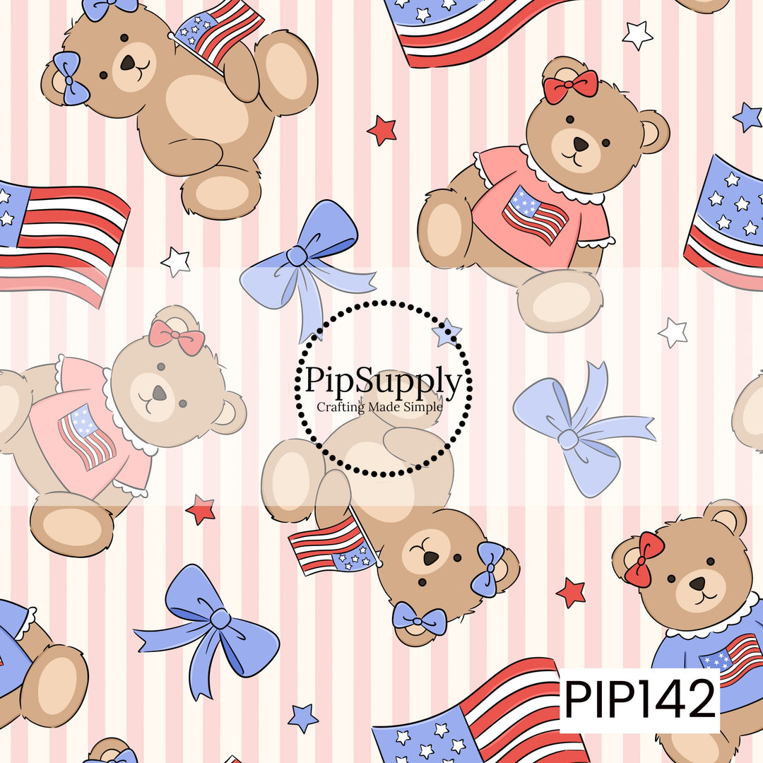 PIP142 - Patriotic Teddy Bear Girl