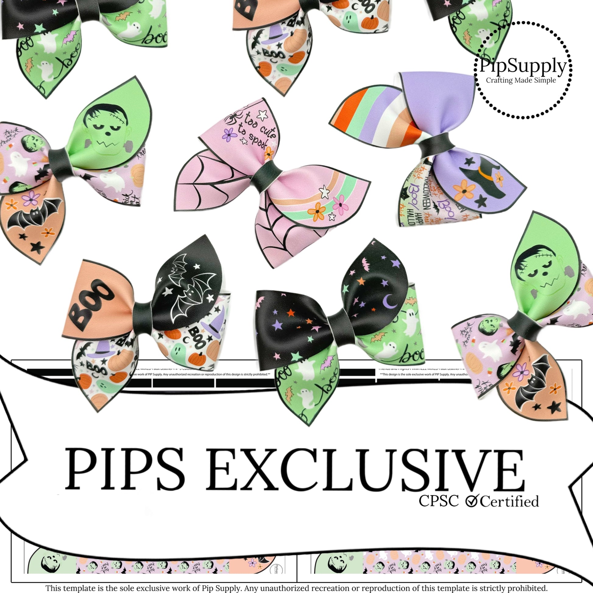 pinwheel pastel halloween diy faux leather hair bows