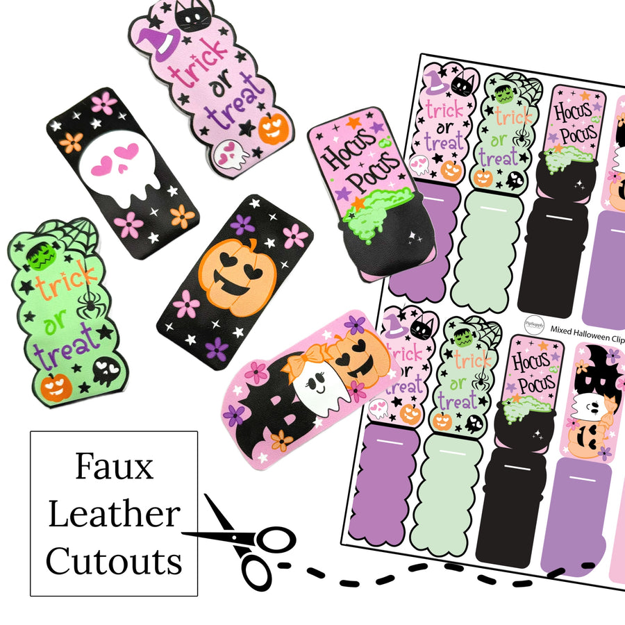 halloween characters and sayings diy faux leather snap clip covers